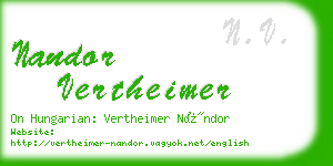 nandor vertheimer business card
